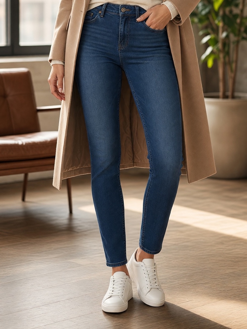 Girls Kenneth Cole New York UK Size 25 Blue Denim Skinny Jeans